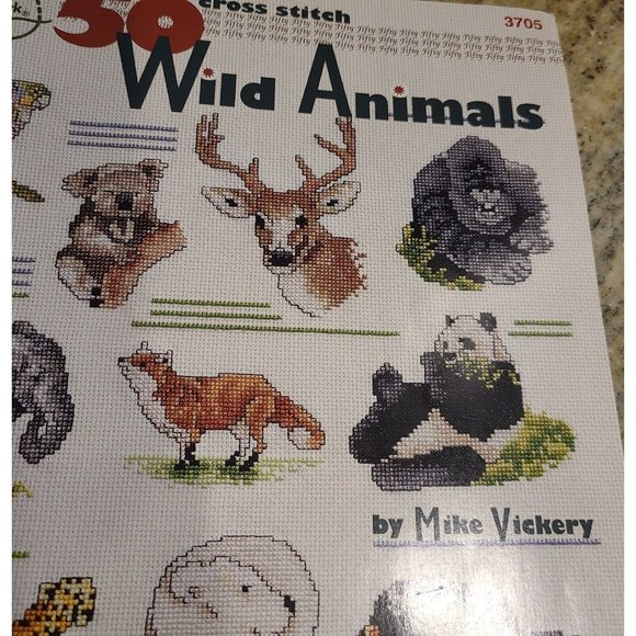 Vintage 50 Wild Animals American School of Needlework Cross Stitch Patterns 3705 - Picture 5 of 10
